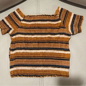 Striped Smocked Women's Top
